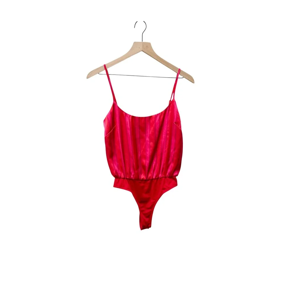 Lovers‎ + Friends Red Pink Striped Bodysuit and Wide Leg Pants Set XS XXS